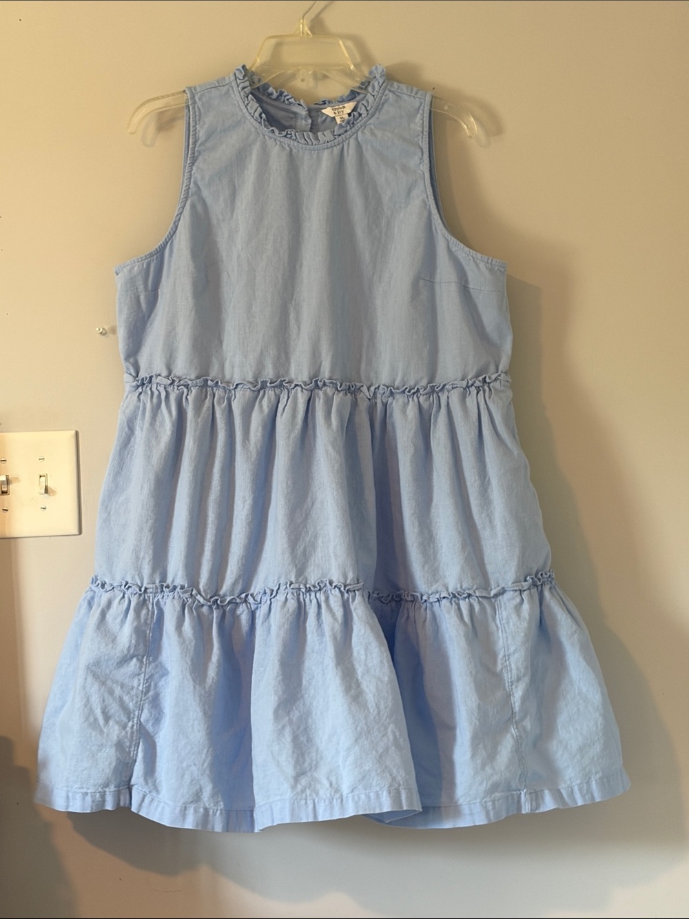 crown & ivy Light Blue Sleeveless Tiered Ruffle Dress